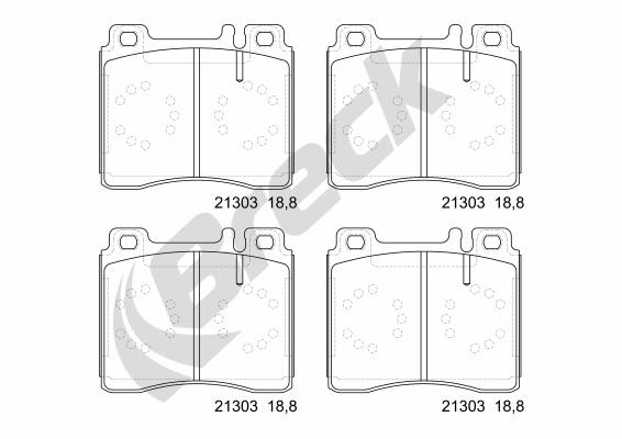 Brake Pad Set, disc brake - 21303 00 703 20 BRECK